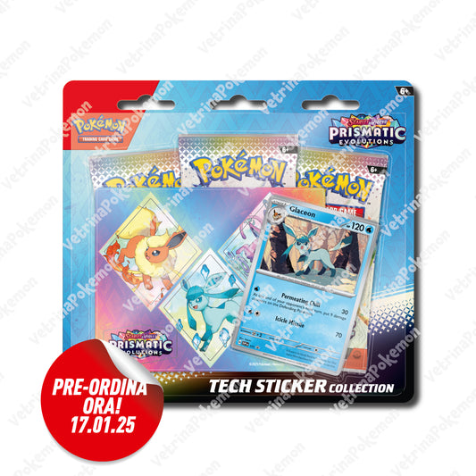 Collezione Evoluzioni Prismatiche con Adesivo Flareon, Glaceon e Espeon ITA - VetrinaPokemon